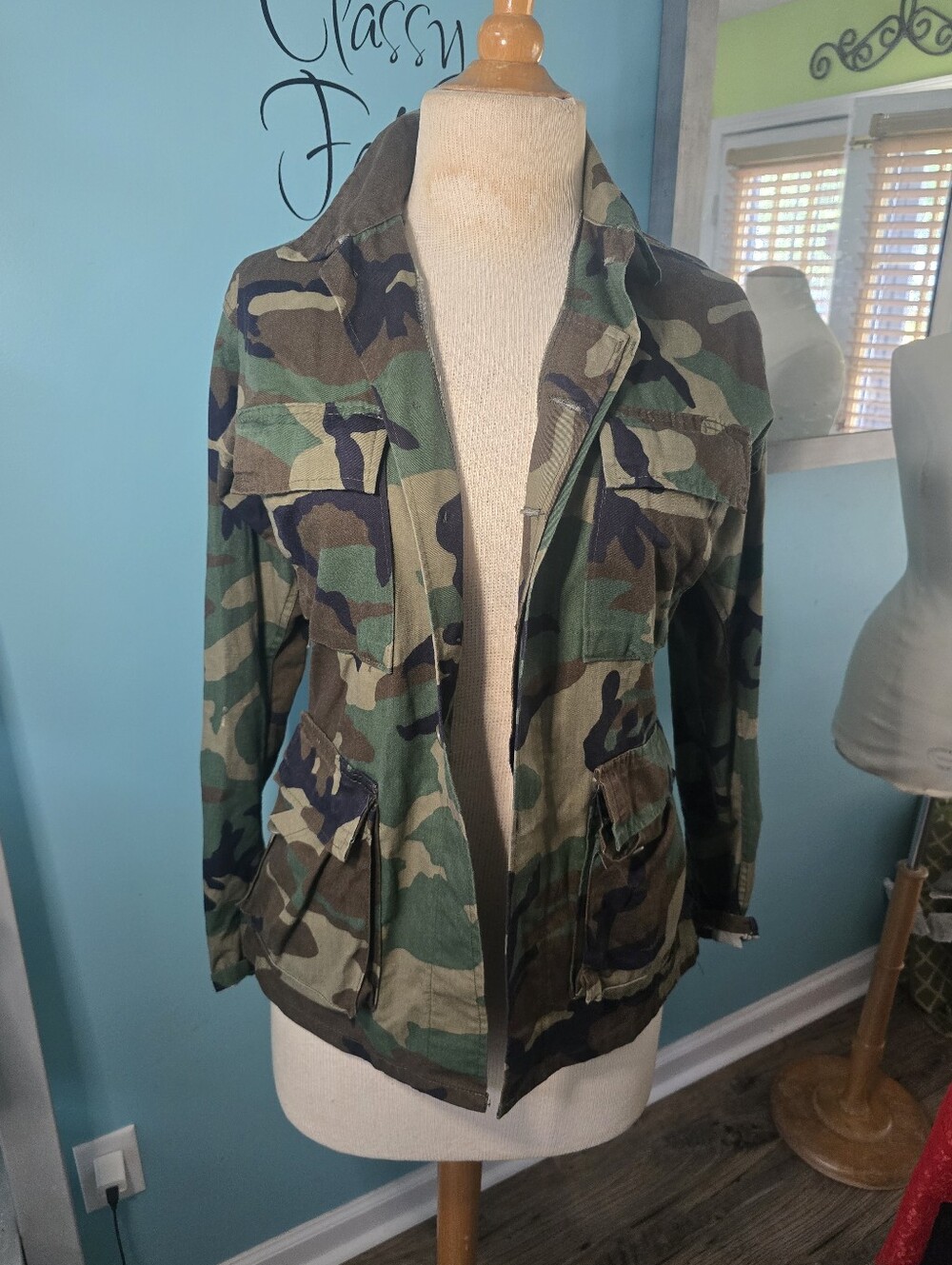 Classic Vintage Camouflage Utility Jacket